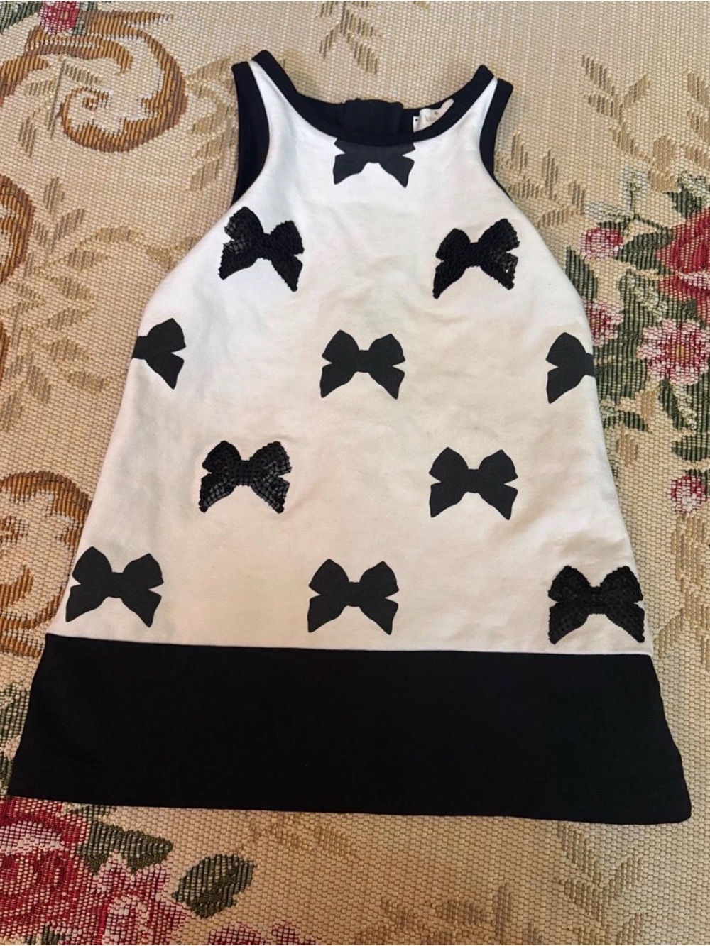 kate spade Black & White Bow Motif Girls Dress